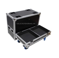 Flight case robuste pour instruments de musique avec 4 roues et grandes poignées, boîte de rangement en contreplaqué robuste pour table de mixage et équipement audio