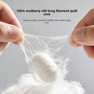 Couette en soie de mûrier 100% naturelle, garnissage en soie, housse en coton premium faite à la main, couette en soie toutes saisons, insert de couette de luxe haut de gamme, literie - Product Image 2