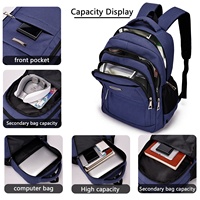 HAIBOWY personnalisé Smart 15.6 pouces sac à dos pour ordinateur portable d'affaires grand durable unisexe fermeture à glissière tissu doublure sangle USB pas cher