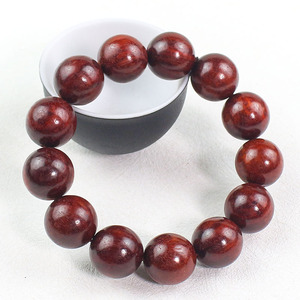 Blood Sandalwood <b>Bracelet</b> 18mm 13 Beads Round Buddhist Prayer Beads Unisex Cultural Jewelry for Men Women Couples - Product Image 3