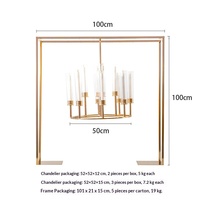 Support à fleurs géométrique en fer électroplaqué, carré 100 x 100 x 20 cm, décoration moderne pour mariage, hôtel, événement