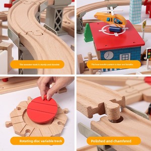 Ensemble de rails de <span class=keywords><strong>train</strong></span> en <span class=keywords><strong>bois</strong></span> Xinyun, jouet éducatif électrique pour tout-petits, mini-<span class=keywords><strong>train</strong></span> à grande vitesse, échelle 1:5, piles alcalines AA - Product Image 2