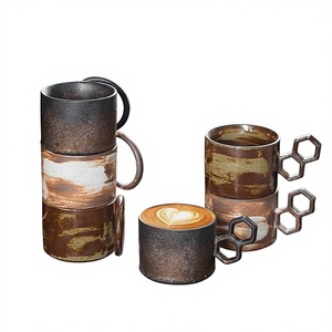 Tasse à café créative de luxe léger, rétro, empilable, pour latte art, couleur unie, cadeau pour le bureau et la maison, vente en gros en <span class=keywords><strong>petite</strong></span> <span class=keywords><strong>quantité</strong></span> - Product Image 1