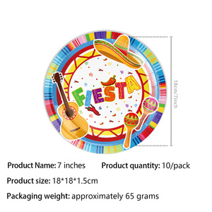 <strong>Mexican</strong> Guitar Valentine's Day Easter <strong>Party</strong> <strong>Supplies</strong> Set Disposable Paper Cutlery Desert Cowboy Decorative Colorful Napkin - Product Image 3