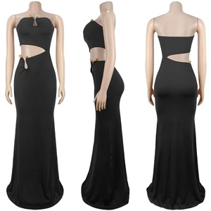 Nuovo CX7696 <span class=keywords><strong>Abito</strong></span> Lungo Sexy Senza Spalline da <span class=keywords><strong>Donna</strong></span> con Cut-Out per Club e Feste, Vestito Aderente, Vendita all'Ingrosso, Spedizione Veloce 2026 - Product Image 2