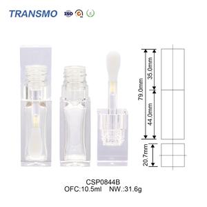 Tubes à gloss carrés en PETG transparent recyclables de 6 ml avec grand applicateur, emballage pour huile à lèvres, tubes cosmétiques carrés en plastique pour gloss - Product Image 4
