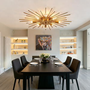 Modern Brass <b>Ceiling</b> <b>Light</b> Led Changeable Color Surface Mounted For Living Room Bedroom Restaurant - Product Image 1