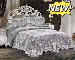 LILIANNA Nouvelle conception Ensemble <span class=keywords><strong>de</strong></span> <span class=keywords><strong>housse</strong></span> <span class=keywords><strong>de</strong></span> <span class=keywords><strong>couette</strong></span> King Size 3 pièces, broderie en dentelle <span class=keywords><strong>haut</strong></span> <span class=keywords><strong>de</strong></span> <span class=keywords><strong>gamme</strong></span>, avec taies d'oreiller, literie en promotion - Product Image 2