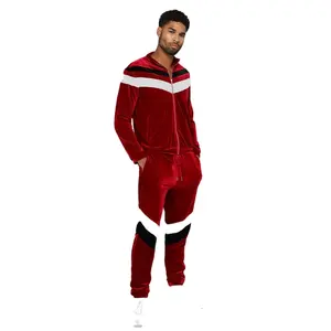 KY Elastic Waist Drawstring Side Hand Pockets Stripe Leg Welt Back Pocket wholesale velour tracksuits men jogger sweat suit