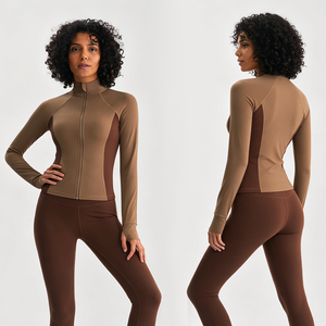 Giacca da Yoga da Donna all'Ingrosso, Vestibilità Slim, Colore Unito, Collo Alto, Top da Corsa in Nylon Traspirante e Anti-umidità 225G Huntsman - Product Image 1