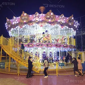 68 Zitplaatsen Dubbeldeks Carrousel Vrolijk Rond Carrousel Pretpark Carrousel