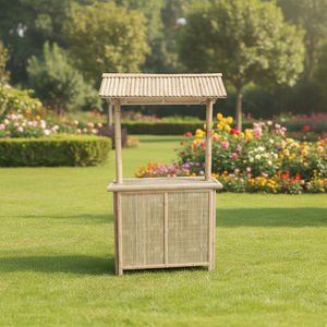 Pavillon en bambou et bois pour zones scéniques extérieures, stands de parc, décoration rurale de ferme, comptoirs de bar en bambou de style chinois - Product Image 2