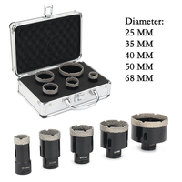 Kit de scies cloches diamantées brasées sous vide avec étui de rangement pour perçage de la porcelaine, de la céramique, du granit et du marbre