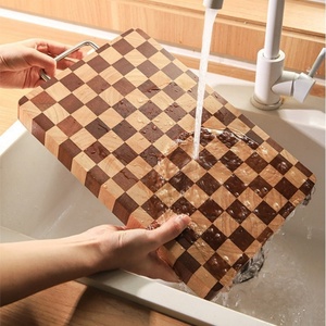 <span class=keywords><strong>Planche</strong></span> à découper en bois d'acacia massif de qualité supérieure avec rainure pour les jus, épaisse, motif damier, pour cuisine <span class=keywords><strong>professionnelle</strong></span> - Product Image 6