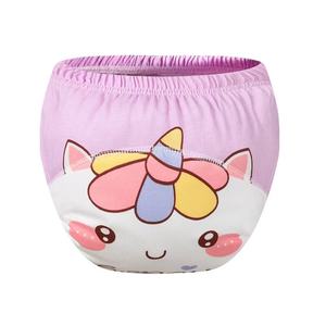 吸水婴儿平纹棉布训练裤尿布裤卡通男女童印花学步厕所小便学习内衣 - Product Image 1