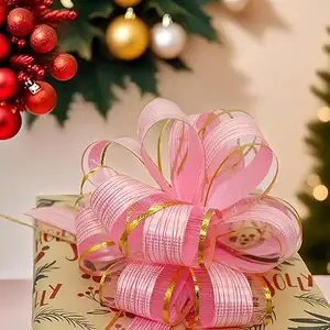 Lazos grandes para tirar, lazos de regalo para regalos, decoración de flores artificiales, fiesta de Navidad, regalo de cumpleaños, boda