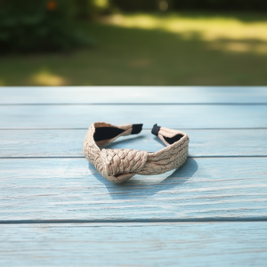 Fascia per capelli in erba sintetica con nodo intrecciato, design per donna, accessori per capelli, 12 pezzi per scatola, un colore. - Product Image 2