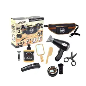 Garçons jouet ensemble de barbier rasoir sèche-cheveux ciseaux coupe de cheveux jouet électrique lumière son Salon de coiffure Kit jouets pour enfants