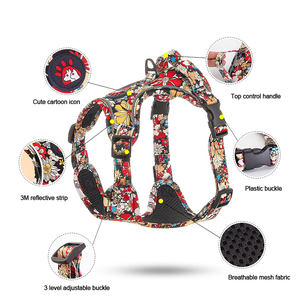 2025 nueva moda verano bonito arnés para perros diseñador personalizado Floral en forma de H malla transpirable conjunto de arnés y correa para mascotas - Product Image 5