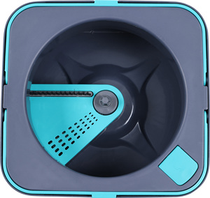 Serpillière <span class=keywords><strong>en</strong></span> microfibres à seau unique avec poignée télescopique 360 essorage facile nettoyage humide/sec fonction de compression de l'eau nouveau design - Product Image 6