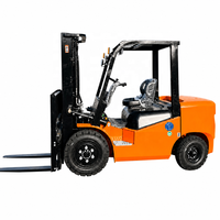 Chariot élévateur électrique tout-terrain 3 tonnes avec écran multilingue et pneus pneumatiques pour opération en quai de chargement
