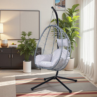 Fauteuil suspendu individuel minimaliste en acier inoxydable, design nid d'oiseau, autoportant, pour balcon et salon, balançoire de loisirs, imperméable