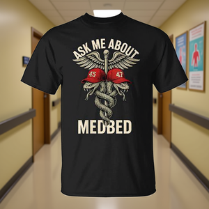 Pídelo a mí: Camiseta promocional con diseño de concienciación sobre la salud de Medbed - Product Image 3