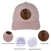 Gorra de Camionero con Logotipo Personalizado, Parche de Cuero Hecho a Mano, 6 Paneles, Corona Alta, Parte Trasera de Malla Transpirable, Ajustable, RTS