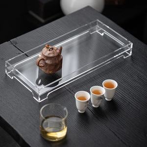 Bandeja de Té Acrílica Transparente Minimalista, Soporte para Tetera, Juego de Té, Estante de Almacenamiento para Tazas, Mesa de Preparación de Té Seco, Accesorios para Té Kung <span class=keywords><strong>Fu</strong></span>, Artículos para el Hogar - Product Image 2