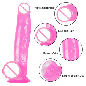 Dildo Anal Manual Transparente al Mejor <span class=keywords><strong>Precio</strong></span>, Juguete Sexual para Parejas, Dildo de Gelatina de Cristal, Pene Falo para Mujeres - Product Image 2