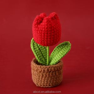 Planta de Tulipán Tejida a Crochet en Maceta, Decoración para el Hogar y Hotel, Regalo para Graduación, Día del Padre, Día de la Madre, Navidad, Halloween - Product Image 4