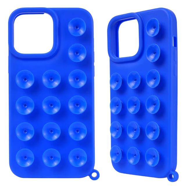 Hot Selling Luxury Shockproof Solid Color Silicone Phone Case for 16 Pro Max/15/14/13/12/11/10 Liquid Suction Cup Card