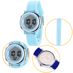 Orologio da polso digitale Sport verde per bambini 3ATM impermeabile con sette luci di colore e funzione di allarme per i ragazzi - Product Image 2