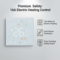 Thermostat intelligent Tuya ZigBee OEM d'usine 16A avec écran tactile LED et WiFi 3A pour le contrôle de la température des systèmes de chauffage au sol électriques et à eau