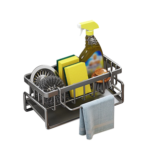 Organizzatore per Spugne da <span class=keywords><strong>Cucina</strong></span> con <span class=keywords><strong>Design</strong></span> Traforato, Portaoggetti per Lavello con Vassoio di Drenaggio - Product Image 1