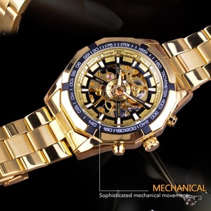 Forsining Relojes Hombre orologi da <span class=keywords><strong>uomo</strong></span> in <span class=keywords><strong>acciaio</strong></span> inox per gli uomini di lusso meccanico personalizzato maschile automatico scheletro orologio in oro <span class=keywords><strong>uomo</strong></span> - Product Image 5
