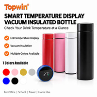 Bouteille isotherme en acier inoxydable avec affichage numérique de la température, tasse de mesure de température intelligente à LED, thermos sous vide
