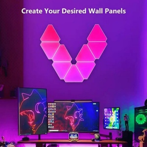 Kit de 12 Paneles Triangulares Inteligentes RGBIC, WiFi+IR, Diseño DIY para Hogar Inteligente, Panel de Luz LED Triangular Inteligente - Product Image 2