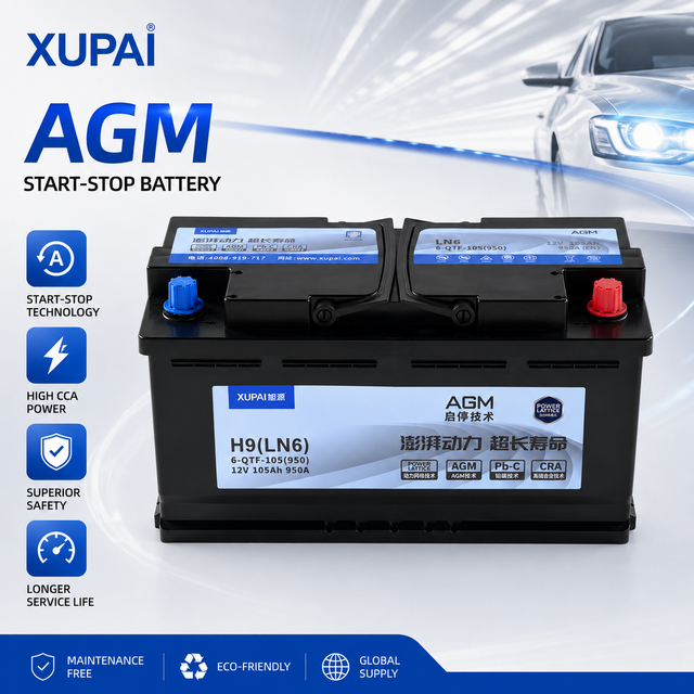 Xupai 12V105AH AGM Start Stop Automotive Battery Maintenance Free Lead Acid Car Battery Automotive Storage Battery Wholesale