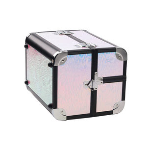 Maletín <span class=keywords><strong>de</strong></span> <span class=keywords><strong>maquillaje</strong></span> <span class=keywords><strong>de</strong></span> aluminio plateado <span class=keywords><strong>para</strong></span> mujer, estuche <span class=keywords><strong>de</strong></span> belleza <span class=keywords><strong>de</strong></span> almacenamiento brillante <span class=keywords><strong>para</strong></span> viaje profesional, gran oferta - Product Image 4