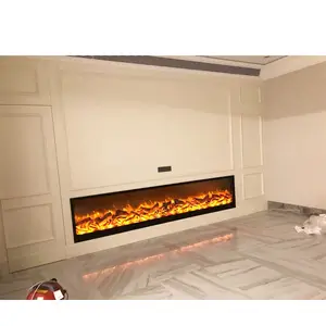 Decor Flame Electric Fireplace Remote Control Luxury Embedded Modern 3D LED Lights Built-in Decor Flame Electric Fireplace