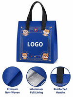 Sac fourre-tout personnalisé en PP non tissé, résistant, réutilisable, de qualité alimentaire, pour pizza et en-cas, imperméable, laminé, capacité de charge de 10 à 15 kg