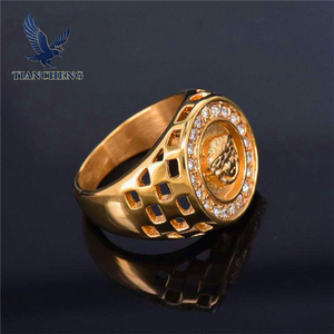 Vente en gros de nouveaux <span class=keywords><strong>bijoux</strong></span> de mode en acier 316l plaqué <span class=keywords><strong>or</strong></span> 18 carats, bague à tête de Méduse de la mythologie grecque antique - Product Image 4