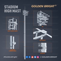 Mât d'éclairage de stade Golden Bright 20-40m en acier galvanisé à chaud pour l'éclairage des stades et des aéroports