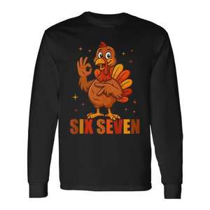 Camiseta de manga larga Six Seven 67 Meme Thanksgiving Turkey - Product Image 1
