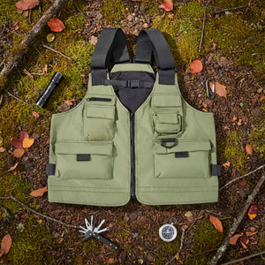 سترة تكتيكية رجالية متعددة الجيوب بلون موحد مع ميزات السترة الواقية للأنشطة الخارجية والترفيه والتنزه والتخييم وصيد الأسماك والتصوير - Product Image 6