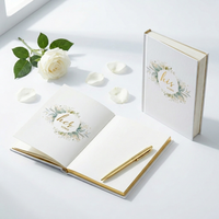 Ensemble de livres de vœux de mariage personnalisés pour lui et pour elle, reliure cousue, impression à bord doré