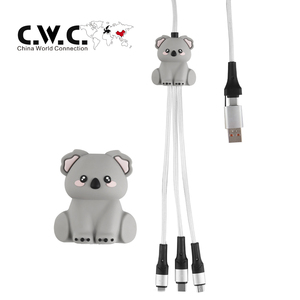 Funny Animal <span class=keywords><strong>Australia</strong></span> <span class=keywords><strong>Koala</strong></span> Design 60W 6 en 1 Cable cargador Multi USB C Cable de datos de carga rápida - Product Image 1