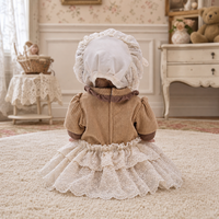Poupée Reborn de 18 pouces en vinyle intégral avec bonnet en dentelle, cardigan tricoté, sucette et cheveux bouclés, poupée nouveau-né pour jeu d'imitation