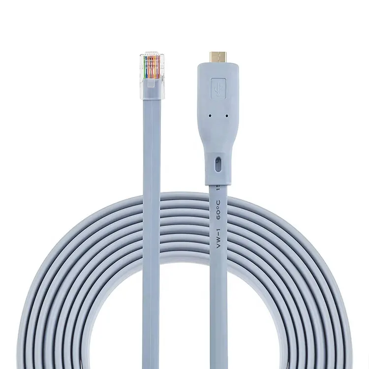 Tak ve çalıştır 6FT USB tip C RJ45 Cisco Router için seri adaptör konsol kablosu anahtarı